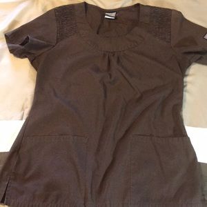 Cherokee workwear brown scrub top